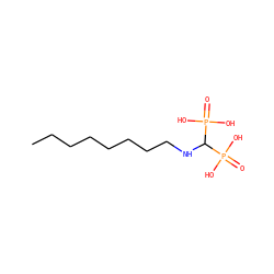 CCCCCCCCNC(P(=O)(O)O)P(=O)(O)O ZINC000036159505
