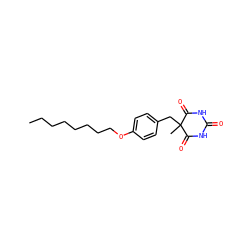 CCCCCCCCOc1ccc(CC2(C)C(=O)NC(=O)NC2=O)cc1 ZINC000034801769