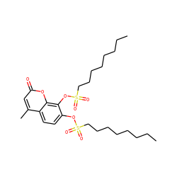 CCCCCCCCS(=O)(=O)Oc1ccc2c(C)cc(=O)oc2c1OS(=O)(=O)CCCCCCCC ZINC001772614214