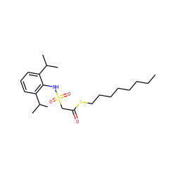 CCCCCCCCSC(=O)CS(=O)(=O)Nc1c(C(C)C)cccc1C(C)C ZINC000036349853