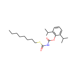 CCCCCCCCSC(=O)NC(=O)Oc1c(C(C)C)cccc1C(C)C ZINC000036349764