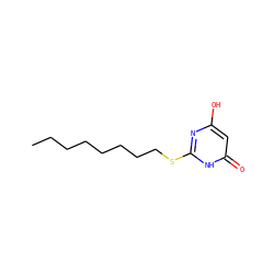 CCCCCCCCSc1nc(O)cc(=O)[nH]1 ZINC000138266773