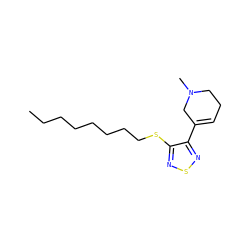 CCCCCCCCSc1nsnc1C1=CCCN(C)C1 ZINC000036289043