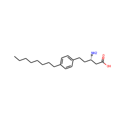 CCCCCCCCc1ccc(CC[C@H](N)CC(=O)O)cc1 ZINC000036178146