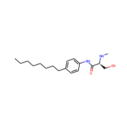 CCCCCCCCc1ccc(NC(=O)[C@H](CO)NC)cc1 ZINC000049723095