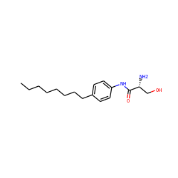 CCCCCCCCc1ccc(NC(=O)[C@H](N)CO)cc1 ZINC000049709316