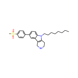 CCCCCCCCn1c2c(c3cc(-c4ccc(S(C)(=O)=O)cc4)ccc31)CNCC2 ZINC000207288858