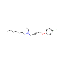 CCCCCCCN(CC)CC#CCOc1ccc(Cl)cc1 ZINC000103242478