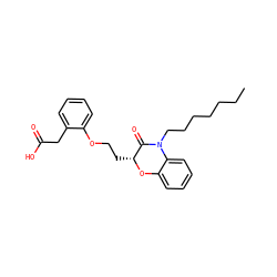 CCCCCCCN1C(=O)[C@@H](CCOc2ccccc2CC(=O)O)Oc2ccccc21 ZINC000036757768