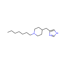 CCCCCCCN1CCC(Cc2c[nH]cn2)CC1 ZINC000036338499