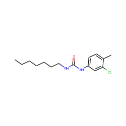 CCCCCCCNC(=O)Nc1ccc(C)c(Cl)c1 ZINC000072116964