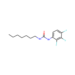 CCCCCCCNC(=O)Nc1ccc(F)c(F)c1F ZINC000072112718
