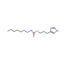 CCCCCCCNC(=O)OCCCc1c[nH]cn1 ZINC000036289074