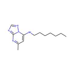 CCCCCCCNc1cc(C)nc2ncnn12 ZINC000071295298