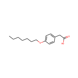 CCCCCCCOc1ccc(CC(=O)O)cc1 ZINC000014980563