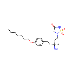 CCCCCCCOc1ccc(CC[C@](C)(N)CCN2CC(=O)NS2(=O)=O)cc1 ZINC000049776987