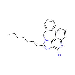CCCCCCCc1nc2c(N)nc3ccccc3c2n1Cc1ccccc1 ZINC000049793414