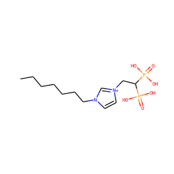 CCCCCCCn1cc[n+](CC(P(=O)(O)O)P(=O)(O)O)c1 ZINC000095592828