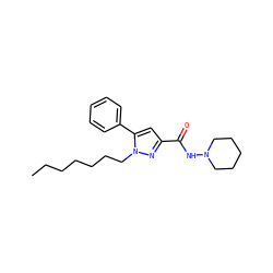CCCCCCCn1nc(C(=O)NN2CCCCC2)cc1-c1ccccc1 ZINC000098085523