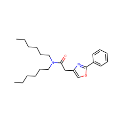 CCCCCCN(CCCCCC)C(=O)Cc1coc(-c2ccccc2)n1 ZINC000072118196