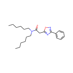 CCCCCCN(CCCCCC)C(=O)Cc1nc(-c2ccccc2)no1 ZINC000072118319
