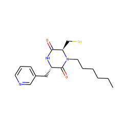 CCCCCCN1C(=O)[C@H](Cc2cccnc2)NC(=O)[C@H]1CS ZINC000026276771