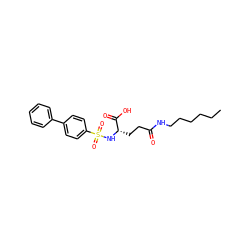 CCCCCCNC(=O)CC[C@H](NS(=O)(=O)c1ccc(-c2ccccc2)cc1)C(=O)O ZINC000653830227