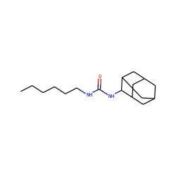 CCCCCCNC(=O)NC1C2CC3CC(C2)CC1C3 ZINC000072114960