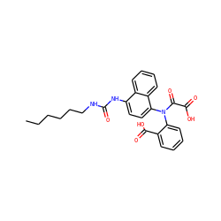 CCCCCCNC(=O)Nc1ccc(N(C(=O)C(=O)O)c2ccccc2C(=O)O)c2ccccc12 ZINC000043073899