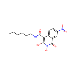 CCCCCCNC(=O)c1c(O)n(O)c(=O)c2cc([N+](=O)[O-])ccc12 ZINC000169349206
