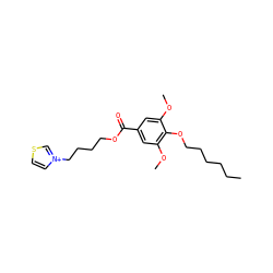 CCCCCCOc1c(OC)cc(C(=O)OCCCC[n+]2ccsc2)cc1OC ZINC000013741648