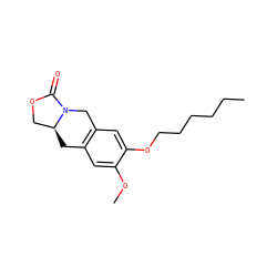 CCCCCCOc1cc2c(cc1OC)C[C@H]1COC(=O)N1C2 ZINC001772645858