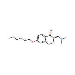 CCCCCCOc1ccc2c(c1)CC[C@H](CN(C)C)C2=O ZINC000043060661