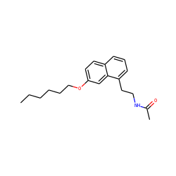 CCCCCCOc1ccc2cccc(CCNC(C)=O)c2c1 ZINC000013781755