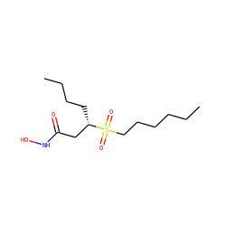 CCCCCCS(=O)(=O)[C@@H](CCCC)CC(=O)NO ZINC000013808895