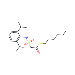 CCCCCCSC(=O)CS(=O)(=O)Nc1c(C(C)C)cccc1C(C)C ZINC000026744497