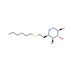CCCCCCSCC[C@H]1NC[C@@H](O)[C@H](O)[C@H]1O ZINC000084671208