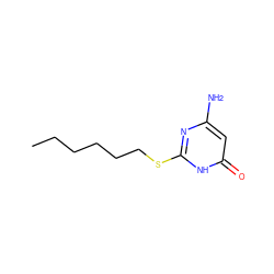 CCCCCCSc1nc(N)cc(=O)[nH]1 ZINC000020519809