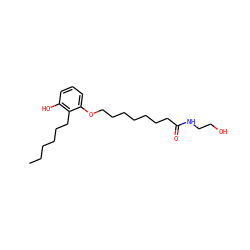 CCCCCCc1c(O)cccc1OCCCCCCCC(=O)NCCO ZINC000028649197