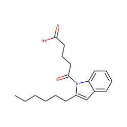 CCCCCCc1cc2ccccc2n1C(=O)CCCC(=O)O ZINC000095591748