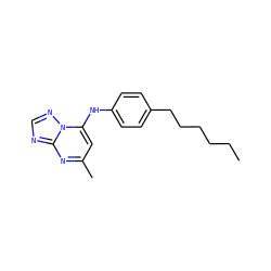 CCCCCCc1ccc(Nc2cc(C)nc3ncnn23)cc1 ZINC000071295500