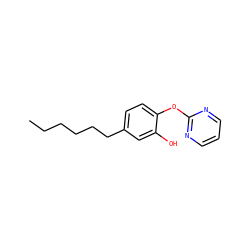 CCCCCCc1ccc(Oc2ncccn2)c(O)c1 ZINC000029050288