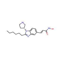 CCCCCCc1nc2cc(/C=C/C(=O)NO)ccc2n1[C@@H]1CCNC1 ZINC000034987773