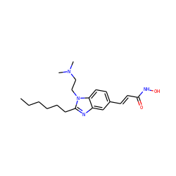 CCCCCCc1nc2cc(/C=C/C(=O)NO)ccc2n1CCN(C)C ZINC000034849693