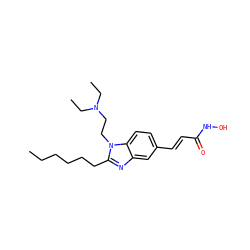 CCCCCCc1nc2cc(/C=C/C(=O)NO)ccc2n1CCN(CC)CC ZINC000034987025