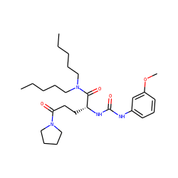 CCCCCN(CCCCC)C(=O)[C@@H](CCC(=O)N1CCCC1)NC(=O)Nc1cccc(OC)c1 ZINC000027657599