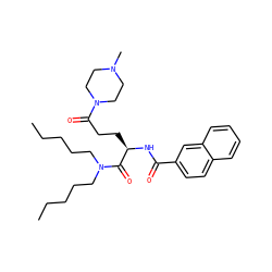 CCCCCN(CCCCC)C(=O)[C@@H](CCC(=O)N1CCN(C)CC1)NC(=O)c1ccc2ccccc2c1 ZINC000027987273