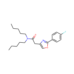 CCCCCN(CCCCC)C(=O)Cc1coc(-c2ccc(F)cc2)n1 ZINC000072120550