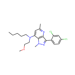 CCCCCN(CCOC)c1cc(C)nc2c(-c3ccc(Cl)cc3Cl)nn(C)c12 ZINC000013553430