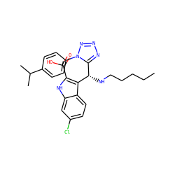CCCCCN[C@H](c1c(C(=O)O)[nH]c2cc(Cl)ccc12)c1nnnn1-c1ccc(C(C)C)cc1 ZINC001772620609